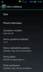 Informace o telefonu