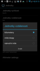 Nastavení jednotek vzdálenosti