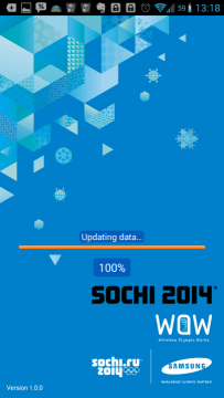 Sochi 2014 WOW: úvodní obrazovka