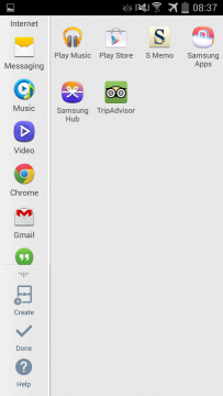 Snímek obrazovky z Androidu 4.4 KitKat pro Samsung Galaxy S4
