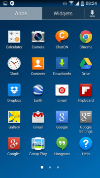 Snímek obrazovky z Androidu 4.4 KitKat pro Samsung Galaxy S4