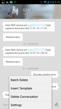 Nabídka pod tlačítkem Menu