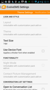 Možnosti Theme Settings