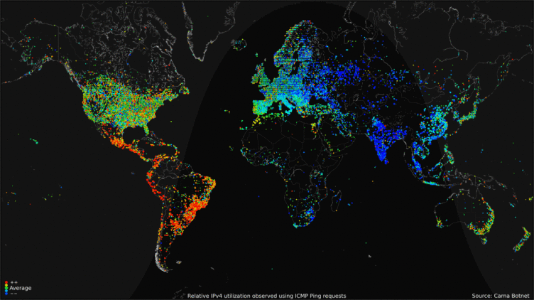 Mapa využití dnešního internetu v časovém hledisku