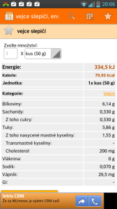 Kalorické Tabulky - detaily potravin