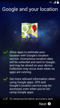 Snímek obrazovky z Androidu 4.4 KitKat pro Samsung Galaxy Note 3