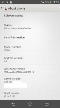 Android 4.3 na Sony Xperia SP