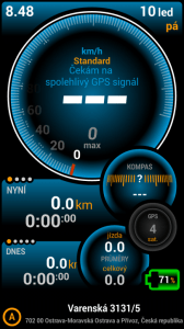 Prostředí aplikace Ulysse Speedometer