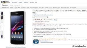 Sony Xperia Z1 Compact v nabídce Amazon.de