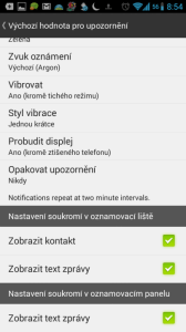 Nastavení upozornění na nové SMS