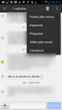 Možnosti práce s více SMS současně