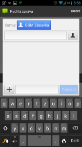 Okno pro psaní rychlé zprávy