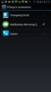 Povolení přístupu k oznámením službě Notification Mirroring Service