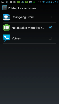 Povolení přístupu k oznámením službě Notification Mirroring Service