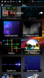Photosphere HD Live Wallpaper: výběr živé tapety