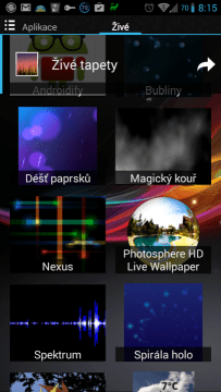 Photosphere HD Live Wallpaper: výběr živé tapety