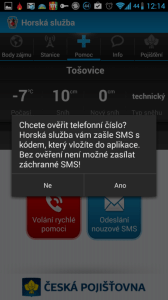 Horská služba: ověření telefonního čísla