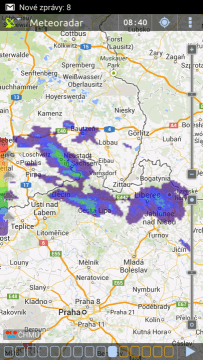 Meteoradar: přiblížení oblasti