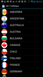 Ski TrailMaps: výběr země