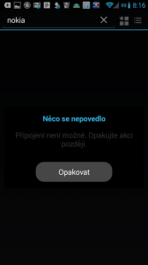 Pokus o vyhledávání v Nokia Store