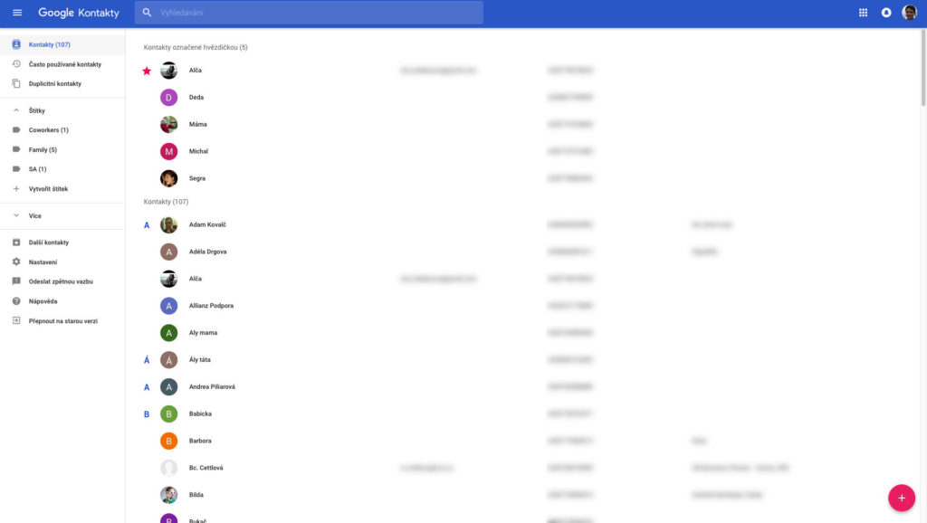 Google kontakty