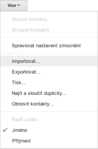 záloha kontaktů GMail