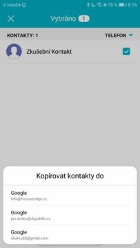 jak zálohovat kontakty android