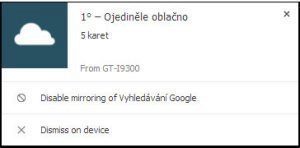 Oznámení z Google Now na desktopu