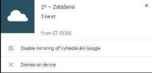 Oznámení z Google Now na desktopu