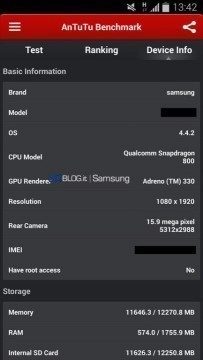 Údajný Samsung Galaxy S5 v benchmarku AnTuTu