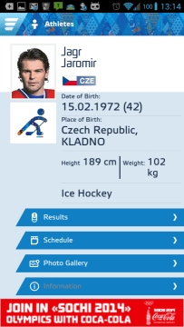 Sochi 2014 Results: vizitka sportovce