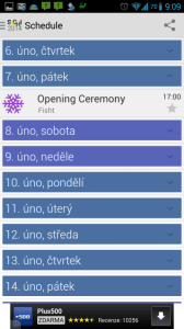 2014 Sochi Winter Games: kalendář podle dnů