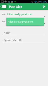 Ze kterého účtu bude odesílání probíhat