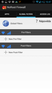 Sekce s globálními filtry