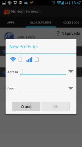 Vytváření nového Pre-filtru