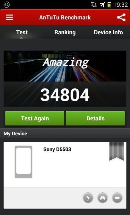 Sony Xperia Z1 Compact Screenshot - AnTuTu test výkonu (1)