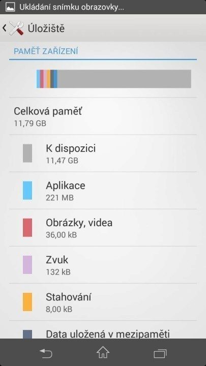 Sony Xperia Z1 Compact Screenshot - volná paměť (1)