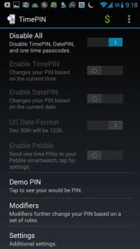 Nastavení aplikace TimePIN