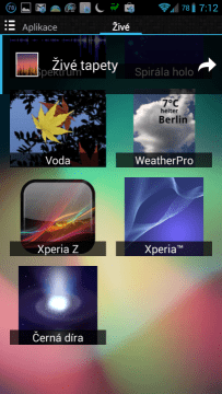 Výběr živé tapety