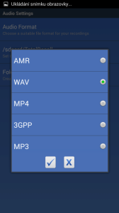 Volba formátu zvuku