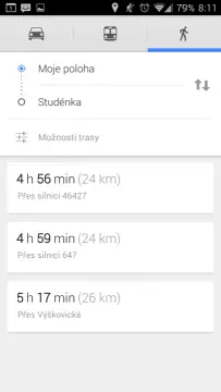 Mapy: navigace pro pěší