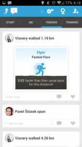 Runkeeper: výkony přátel