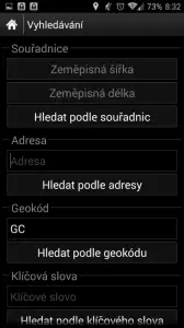 c:geo: vyhledávání