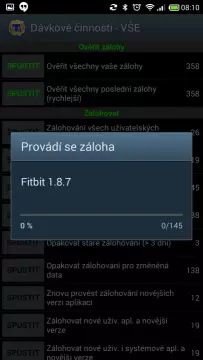 Provádí se dávková záloha