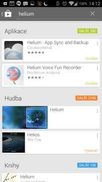 Nainstalujte aplikaci Helium na zařízení s Androidem