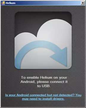 Desktopová aplikace Helium - telefon není detekován
