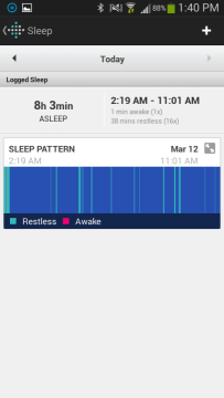 Fitbit Flex aplikace monitorování spánku