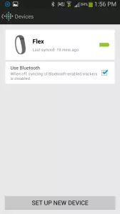 Fitbit Flex aplikace nastavení zařízení