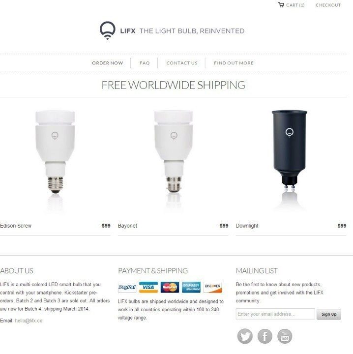 Žárovky LIFX lze pořídit na oficiálních stránkách v sekci Shop, kde jsou k dispozici tři varianty