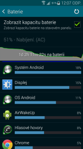 Samsung Galaxy S5 nízká zátěž